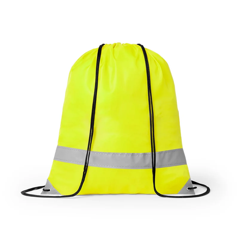 Sac à dos en polyester 190t avec cordes noires fermetures auto et coins renforcés LEMAP