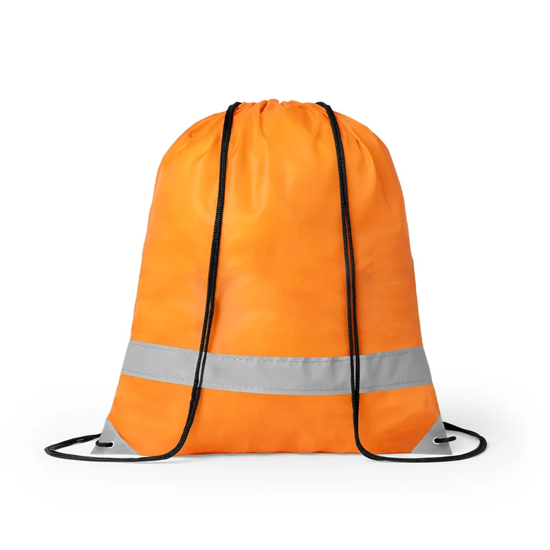 Sac à dos en polyester 190t avec cordes noires fermetures auto et coins renforcés LEMAP