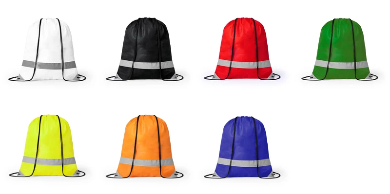Sac à dos en polyester 190t avec cordes noires fermetures auto et coins renforcés LEMAP