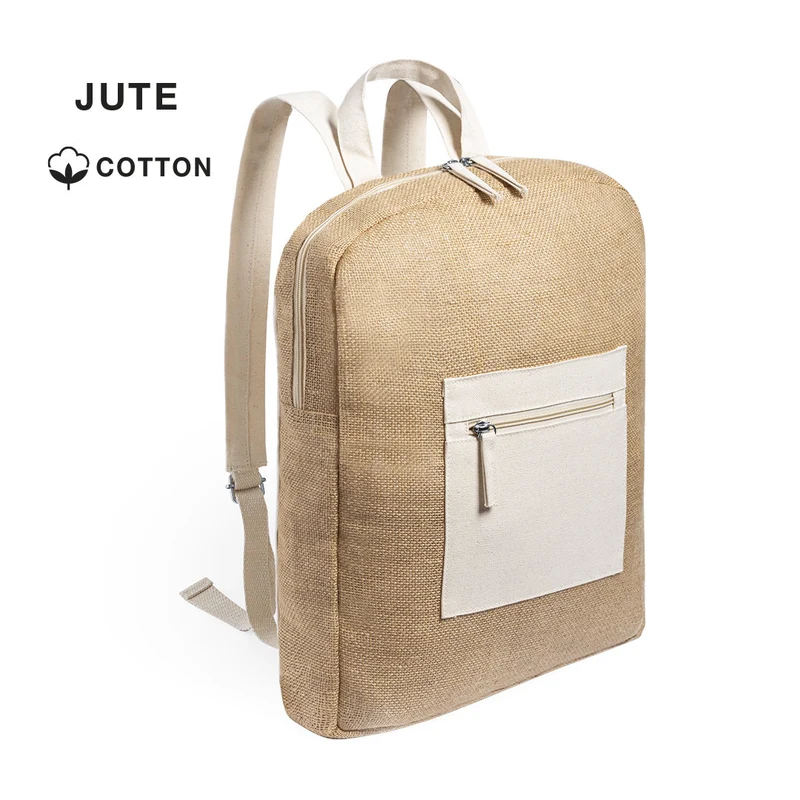 Sac à dos fait de jute avec détails en coton MARNEL