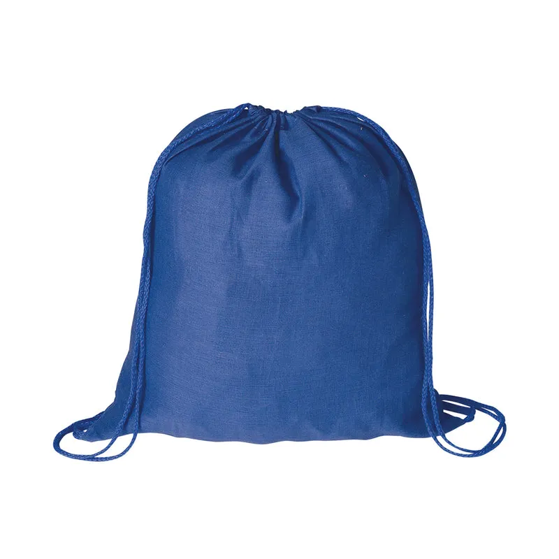 Sac à dos à cordelettes en tissu 100 % coton doux 100gr / m2 BASS