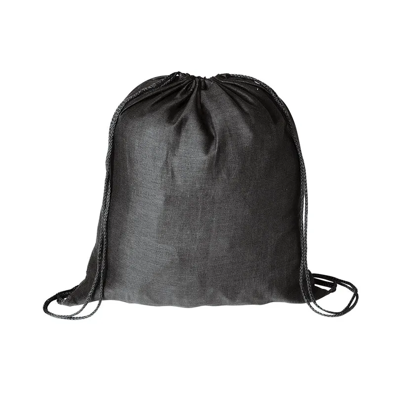 Sac à dos à cordelettes en tissu 100 % coton doux 100gr / m2 BASS