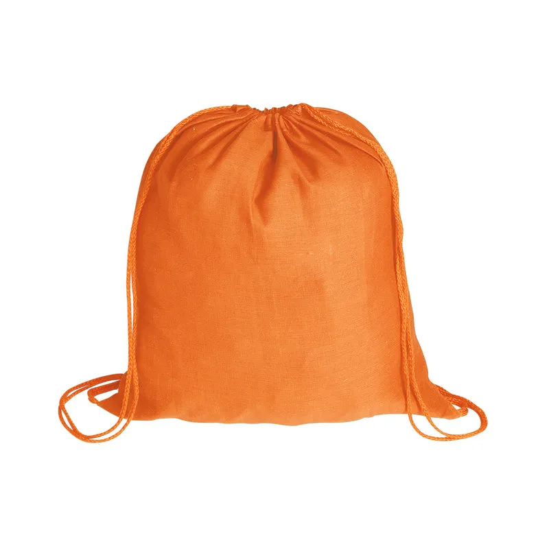 Sac à dos à cordelettes en tissu 100 % coton doux 100gr / m2 BASS