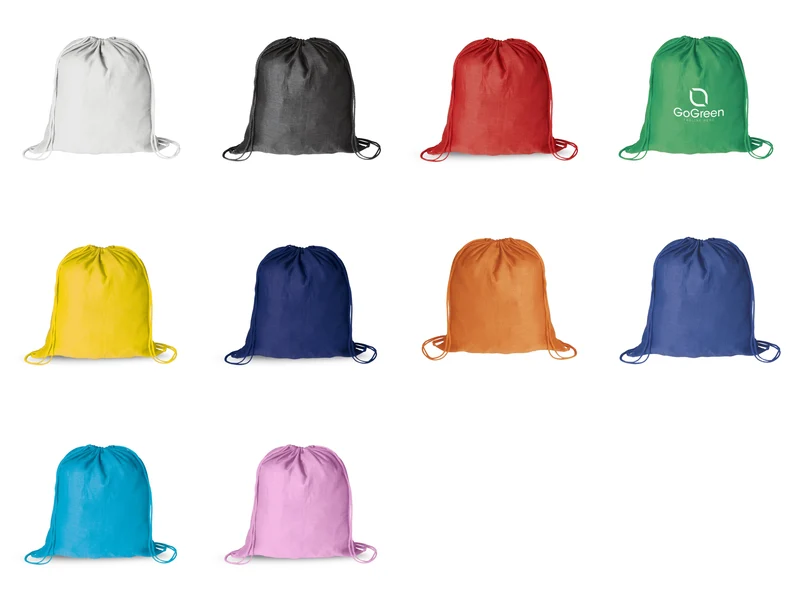 Sac à dos à cordelettes en tissu 100 % coton doux 100gr / m2 BASS