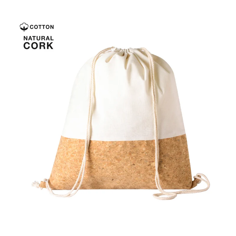 Sac à dos en liège naturel et coton souple 145gr / m2 avec cordes autobloquantes GALSIN