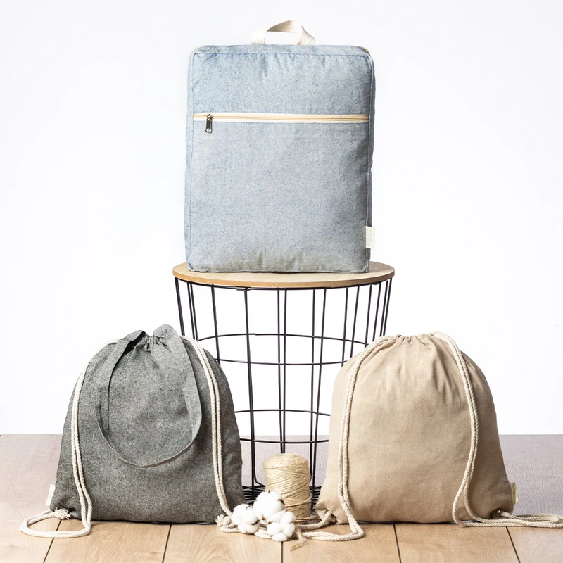 Sac à dos de corde 100 % coton recyclé 140gr / m2 FENIN