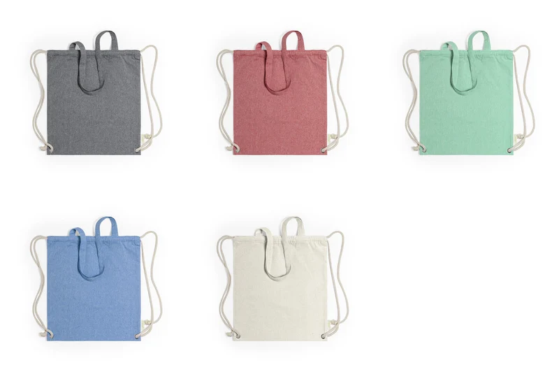 Sac à dos de corde 100 % coton recyclé 140gr / m2 FENIN