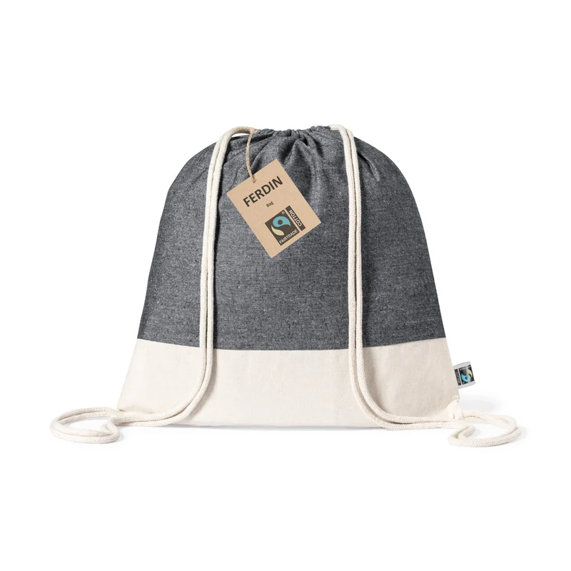 Sac à dos à cordes 100 % coton 140gr / m2 fairtrade FERDIN