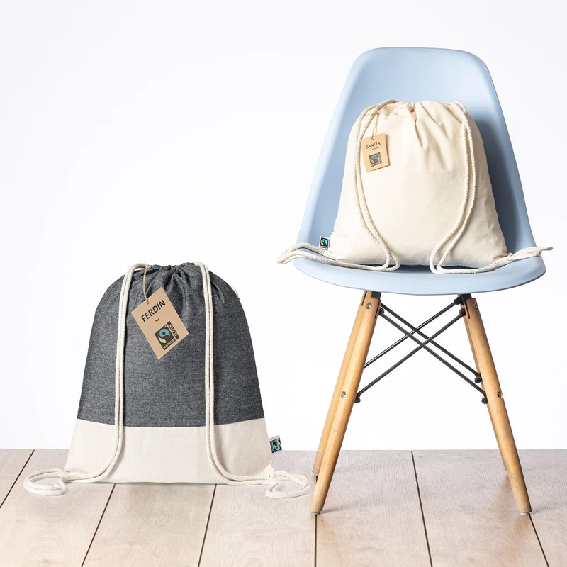 Sac à dos à cordes 100 % coton 140gr / m2 fairtrade FERDIN