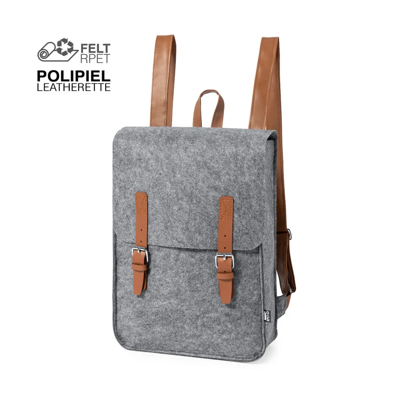 Sac à dos en feutrine rpet et similicuir ZAKIAN