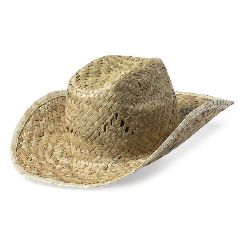 Chapeau en paille couleur verdâtre naturel avec ruban intérieur confortable BULL