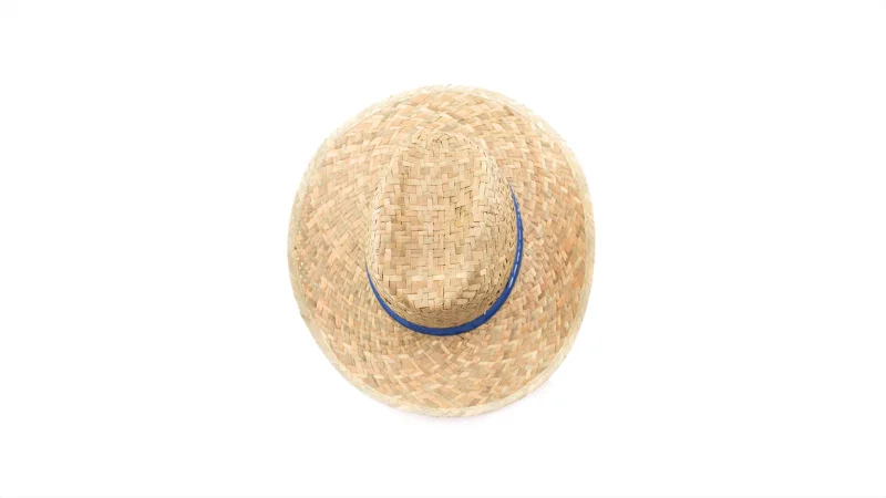 Chapeau en paille couleur verdâtre naturel avec ruban intérieur confortable BULL