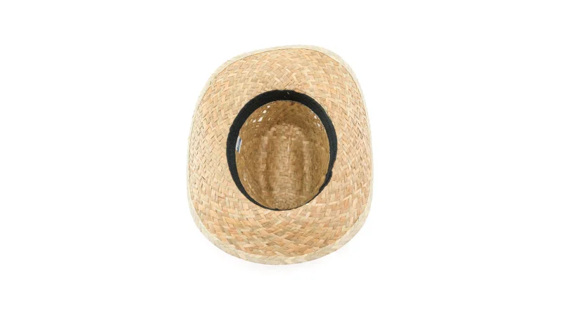 Chapeau en paille couleur verdâtre naturel avec ruban intérieur confortable BULL