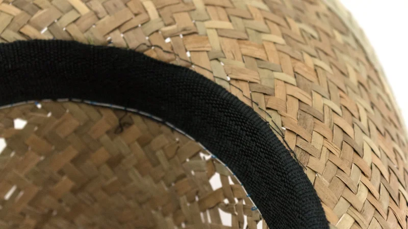 Chapeau en paille couleur verdâtre naturel avec ruban intérieur confortable BULL