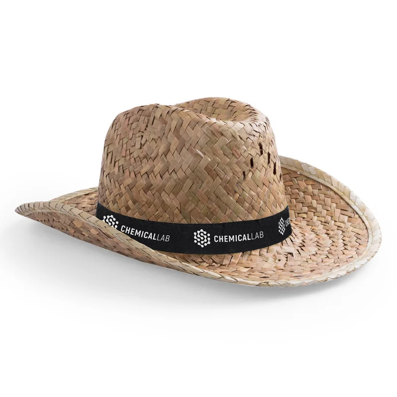 Chapeau en paille couleur verdâtre naturel avec ruban intérieur confortable BULL