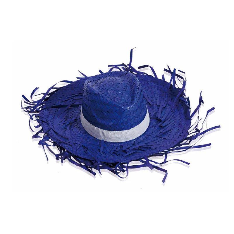 Chapeau de paille blanc à franges avec ruban intérieur FILAGARCHADO