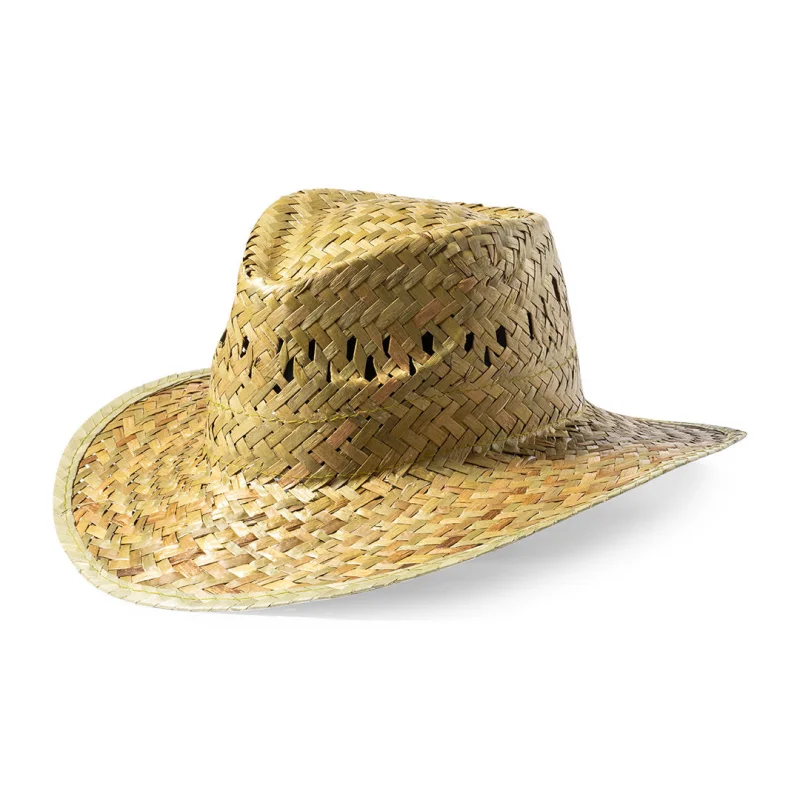 Chapeau de paille de couleur naturelle verdâtre avec ruban intérieur confortable VITA