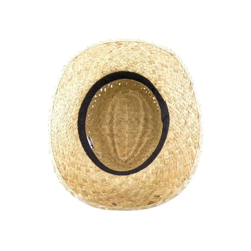 Chapeau de paille de couleur naturelle verdâtre avec ruban intérieur confortable VITA