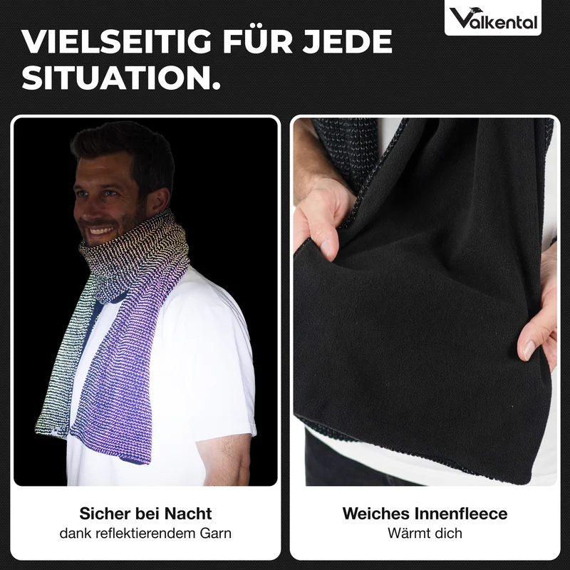 NOUVEAU : Écharpe réfléchissante - Écharpe tricotée réfléchissante avec doublure en polaire