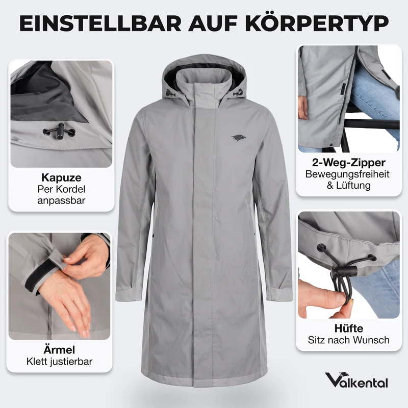 3in1 Smart Coat - Veste de protection certifiée, 100 % réfléchissante avec polaire amovible à fermeture éclair