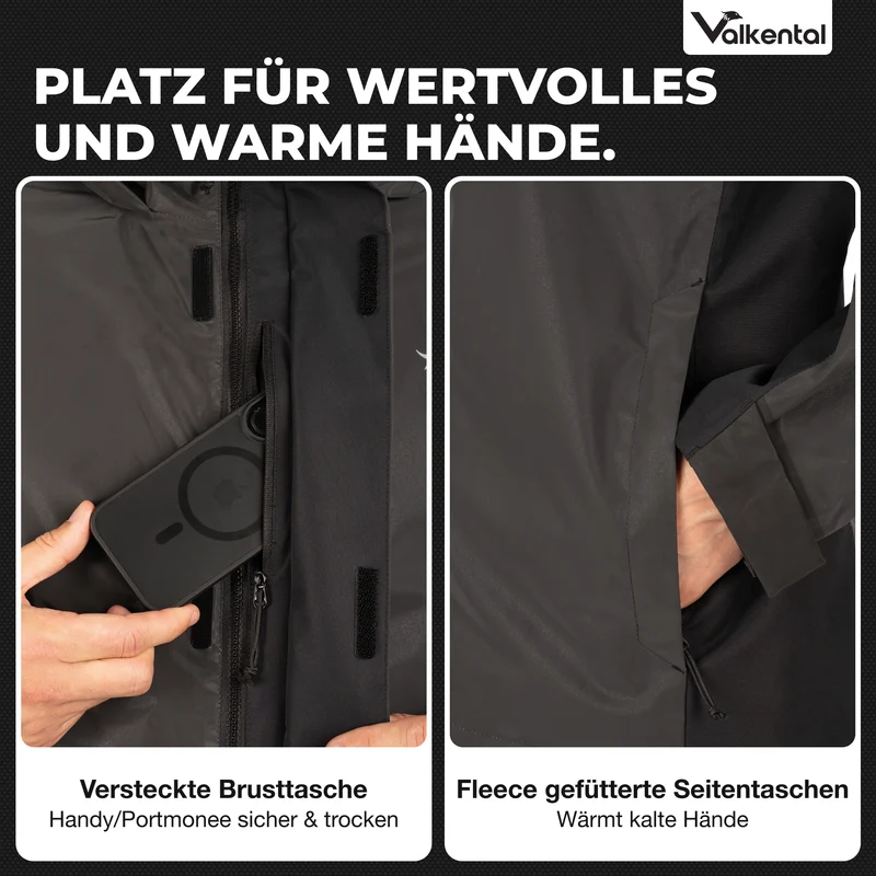 Veste 3 en 1 Smart Jacket - 100 % réfléchissante et imperméable, avec polaire amovible à fermeture éclair - Produit de deuxième choix