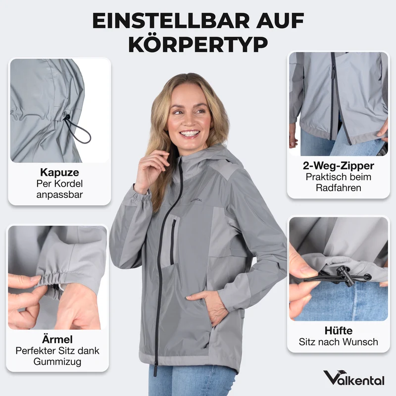 NOUVEAU : Rain Jacket Pro - Veste de pluie 100 % réfléchissante avec aération et capuche compatible avec un casque