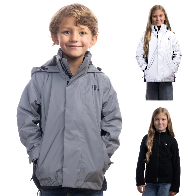 Veste 3 en 1 Smart Jacket - Veste réfléchissante avec polaire amovible à fermeture éclair pour enfants et adolescents - Produit de deuxième choix