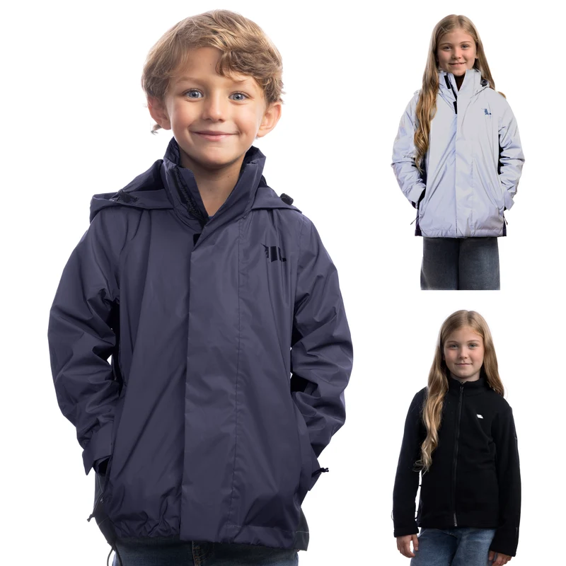 Veste 3 en 1 Smart Jacket - Veste réfléchissante avec polaire amovible à fermeture éclair pour enfants et adolescents - Produit de deuxième choix