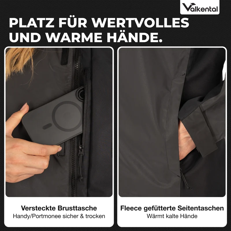 Veste 3 en 1 Smart Jacket - 100 % réfléchissante et imperméable, avec polaire amovible à fermeture éclair - Produit de deuxième choix