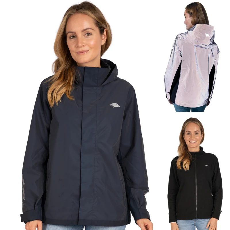 Veste 3 en 1 Smart Jacket - 100 % réfléchissante et imperméable, avec polaire amovible à fermeture éclair - Produit de deuxième choix