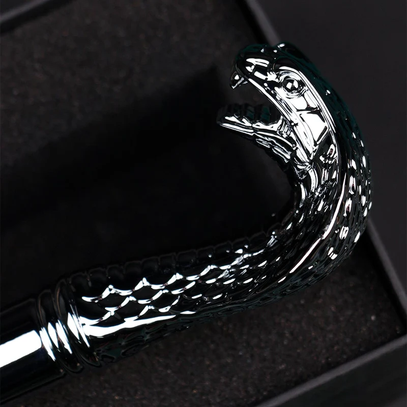 Silver Cobra Head Folding Umbrella