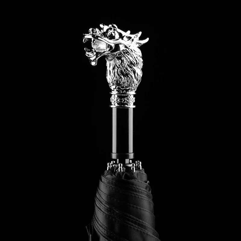 Silver Animal Head Folding Umbrella