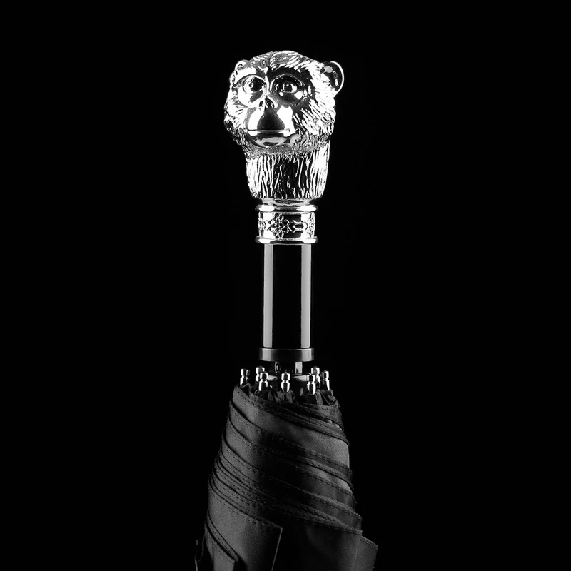 Silver Animal Head Folding Umbrella