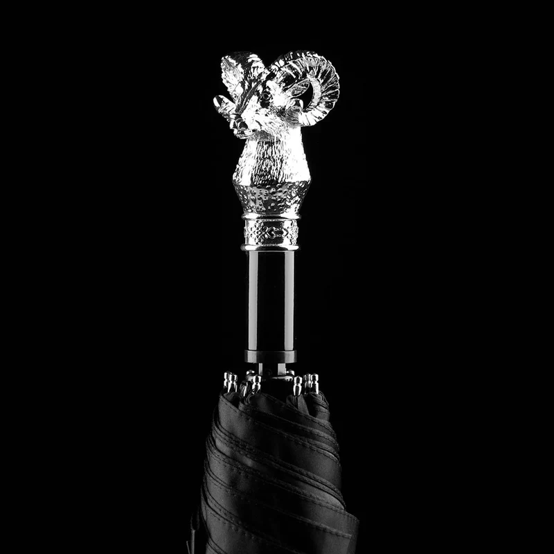 Silver Animal Head Folding Umbrella
