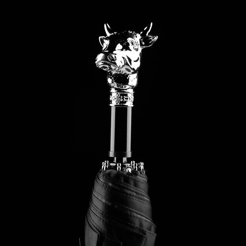 Silver Animal Head Folding Umbrella