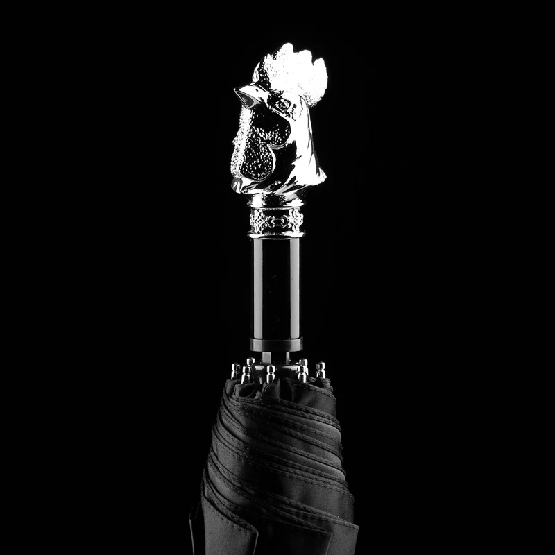 Silver Animal Head Folding Umbrella
