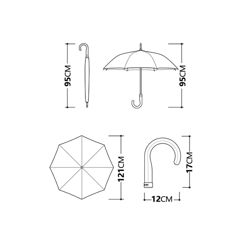 Luxury Leather Handle Umbrella - OL121