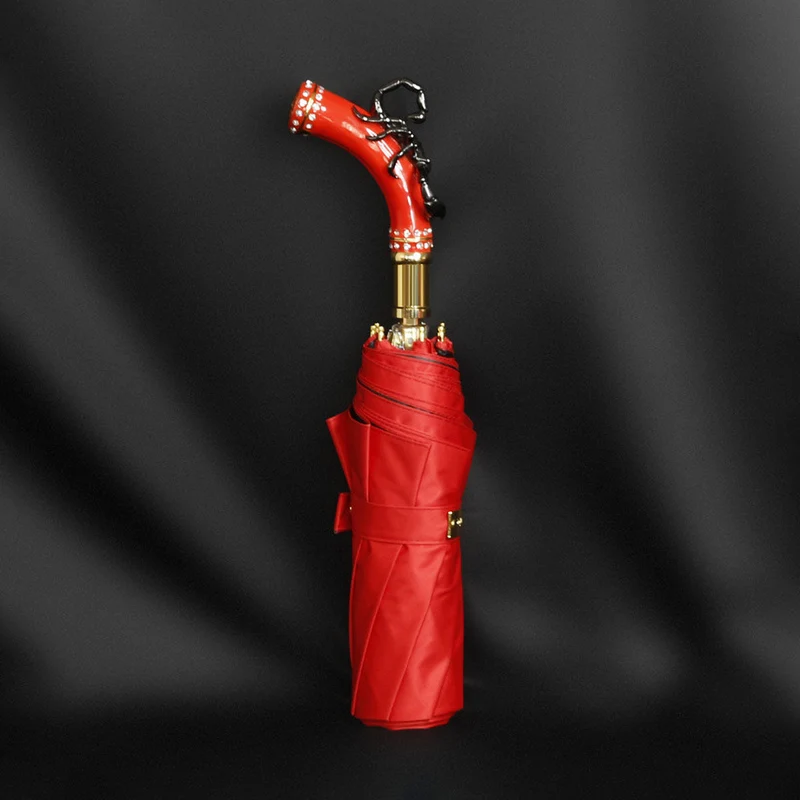 Fancy Red Umbrella with Scorpion Handle