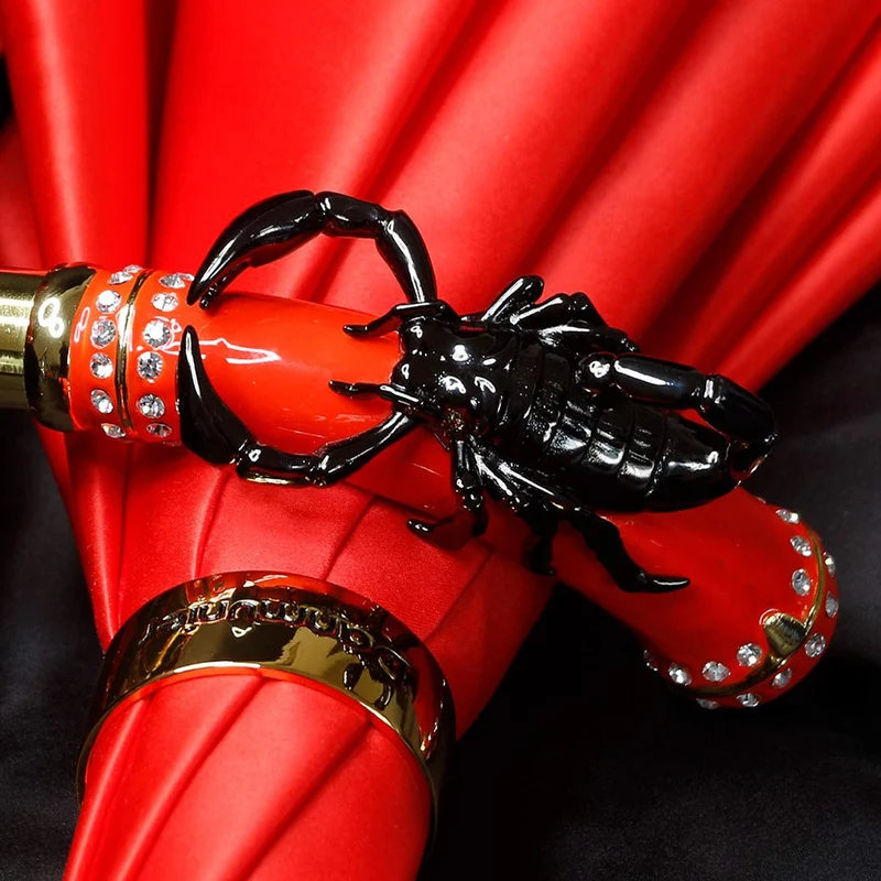 Fancy Red Umbrella with Scorpion Handle