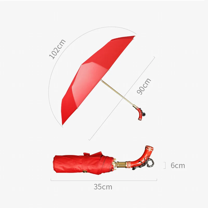 Fancy Red Umbrella with Scorpion Handle