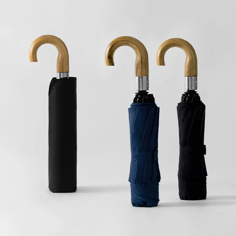 Inverted Umbrella with Wooden Handle - RF124