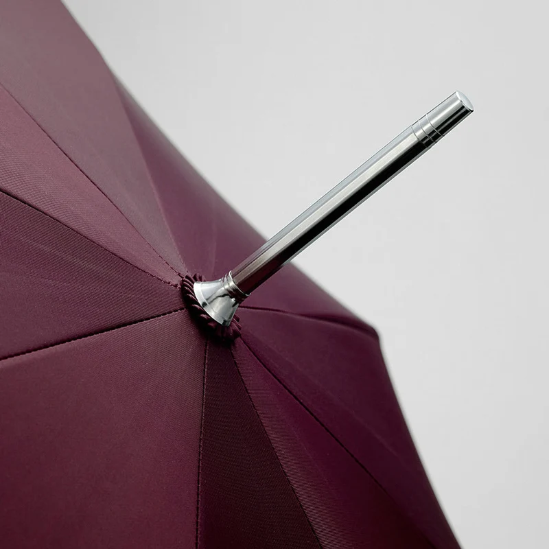 Luxury Burgundy Umbrella with Silver Angel Handle