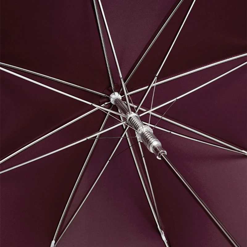 Luxury Burgundy Umbrella with Silver Angel Handle