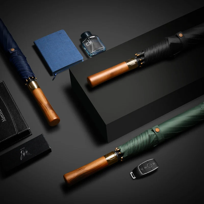Long Umbrella with Wooden Handle - PL122