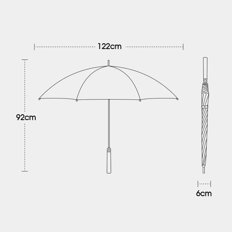 Long Umbrella with Wooden Handle - PL122