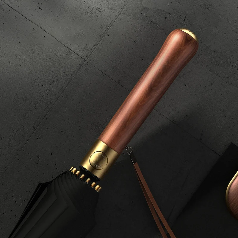Luxury 16 Rib Wood Handle Umbrella - OL112