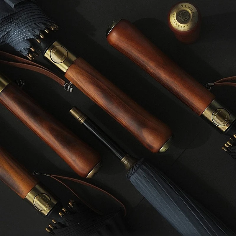 Luxury 16 Rib Wood Handle Umbrella - OL112