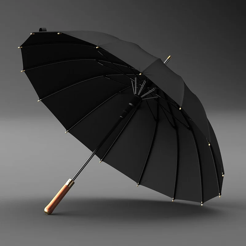 Luxury 16 Rib Wood Handle Umbrella - OL112
