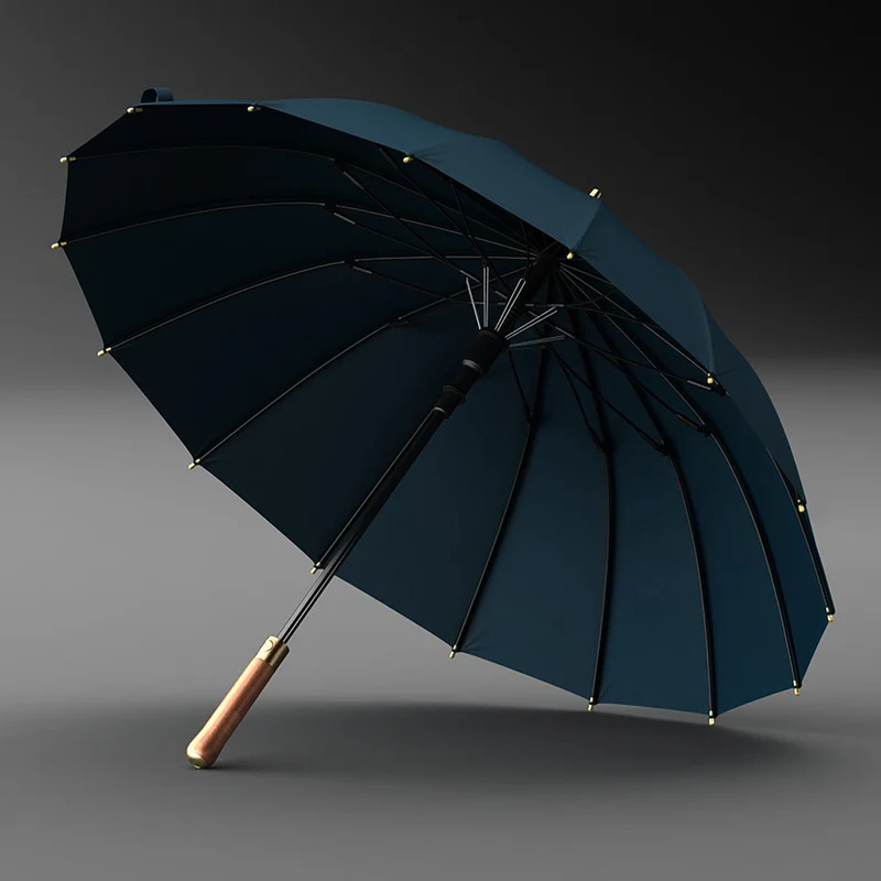 Luxury 16 Rib Wood Handle Umbrella - OL112