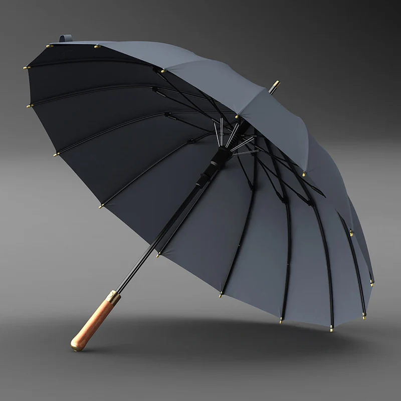 Luxury 16 Rib Wood Handle Umbrella - OL112